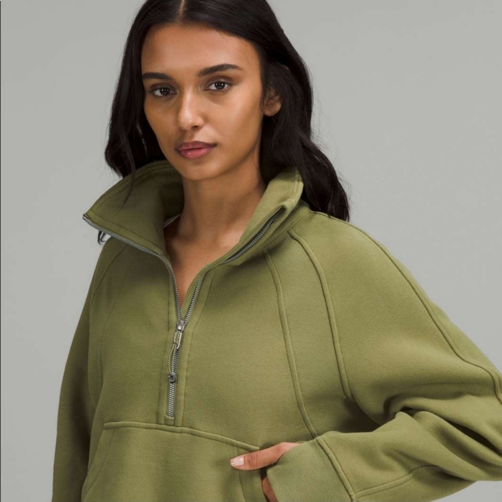 Lululemon Bronze Green Half Zip Scuba XS/S